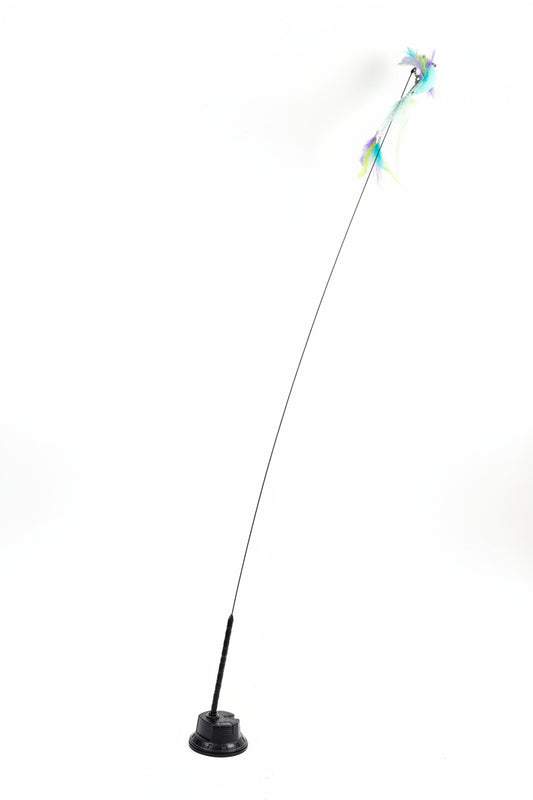 Cat Bird Teaser Wand, Hands-Free Boredom Buster with Suction Base
